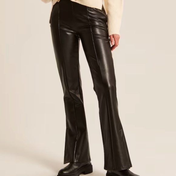 Abercrombie & Fitch Vegan Leather Flare Pant - Picture 2 of 13